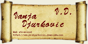 Vanja Đurković vizit kartica